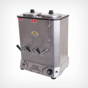 Cafetera con dispensador de café y leche